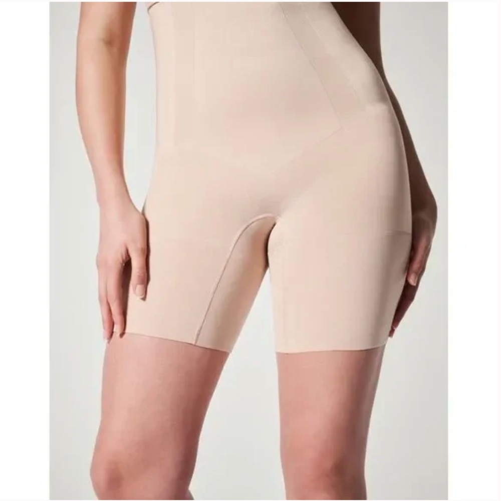 Spanx OnCore High Waist Mid Thigh Shapewear Shorts Soft Nude Size Extra Large XL - Picture 3 of 9